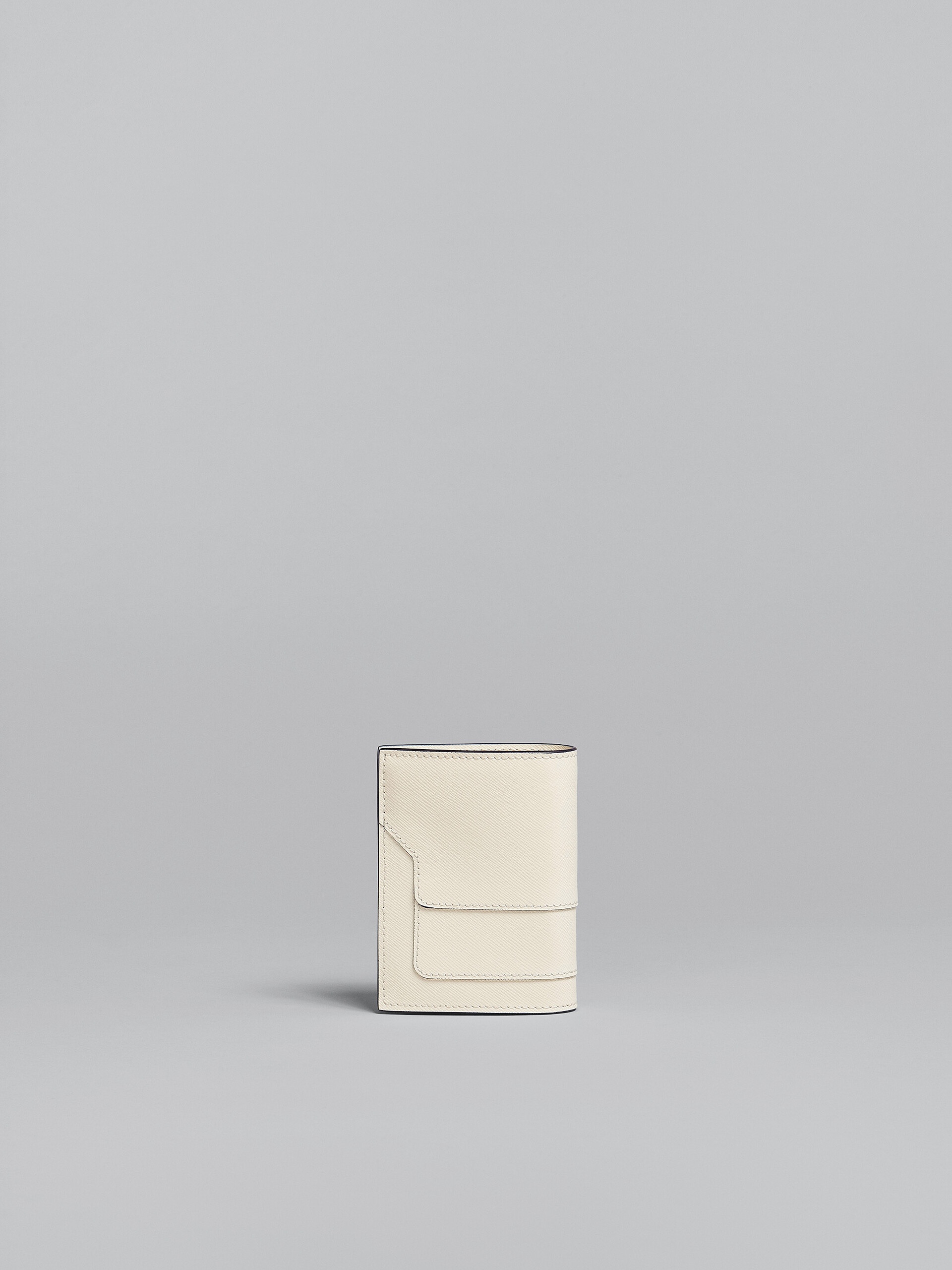 WHITE SAFFIANO LEATHER BI-FOLD WALLET - 3