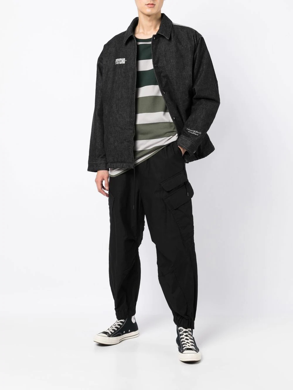 raw-cut tapered cargo trousers - 2