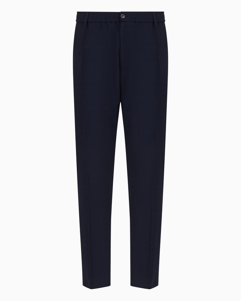 PLEATED TECHNICAL SEERSUCKER FABRIC TROUSERS 1
