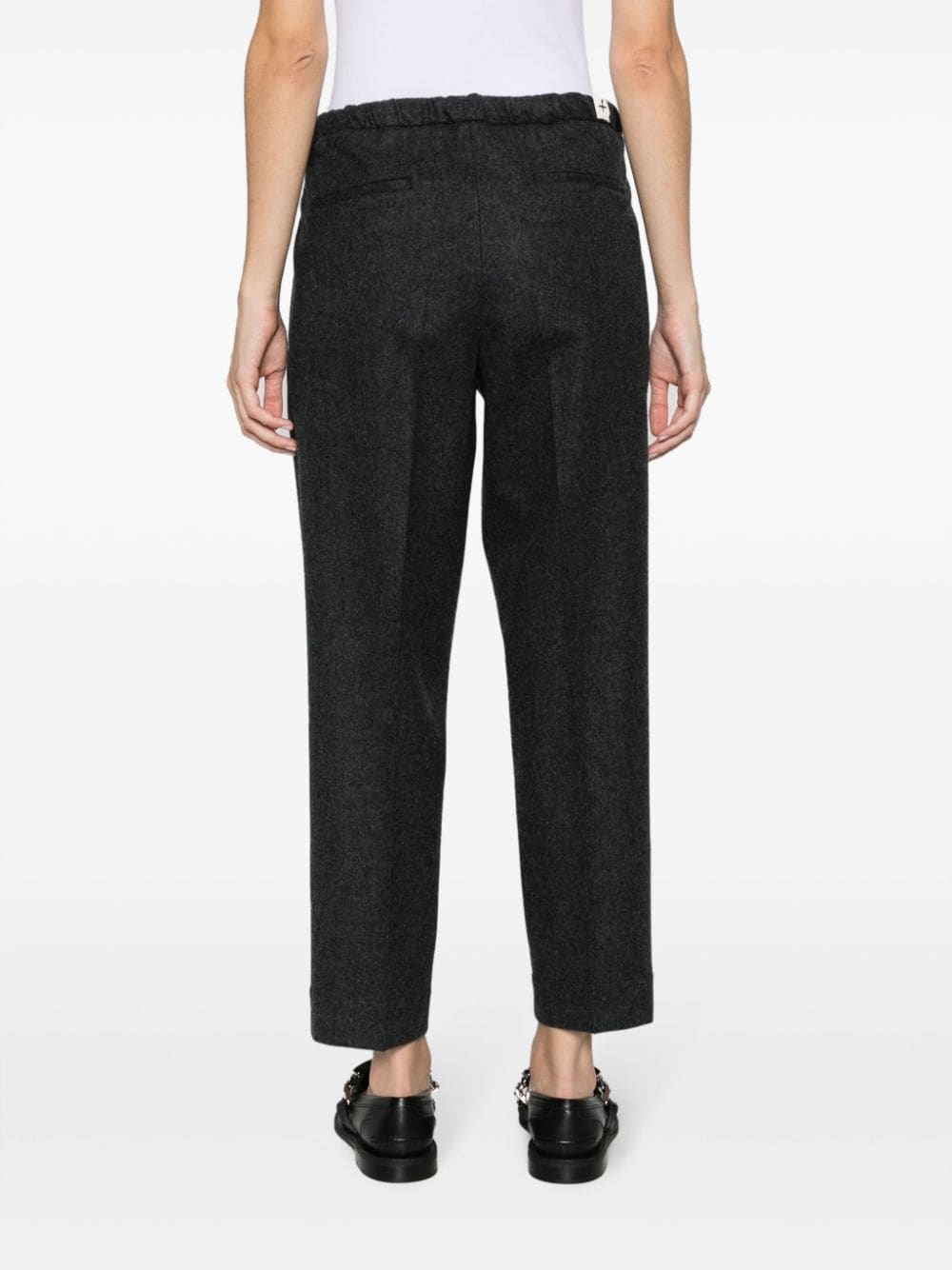 drawstring wool trousers - 4