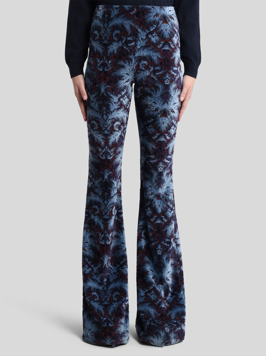 FLARED JERSEY AND CHENILLE JACQUARD TROUSERS - 2