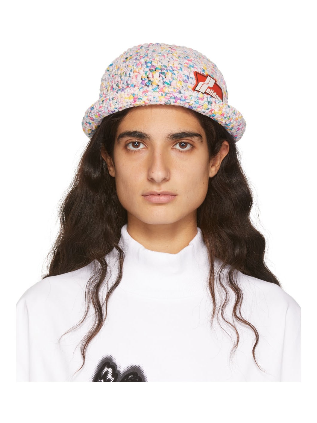 Multicolor Crochet Logo Bucket Hat - 1