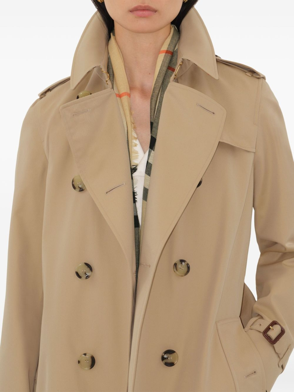 double-breasted cotton trench coat - 5