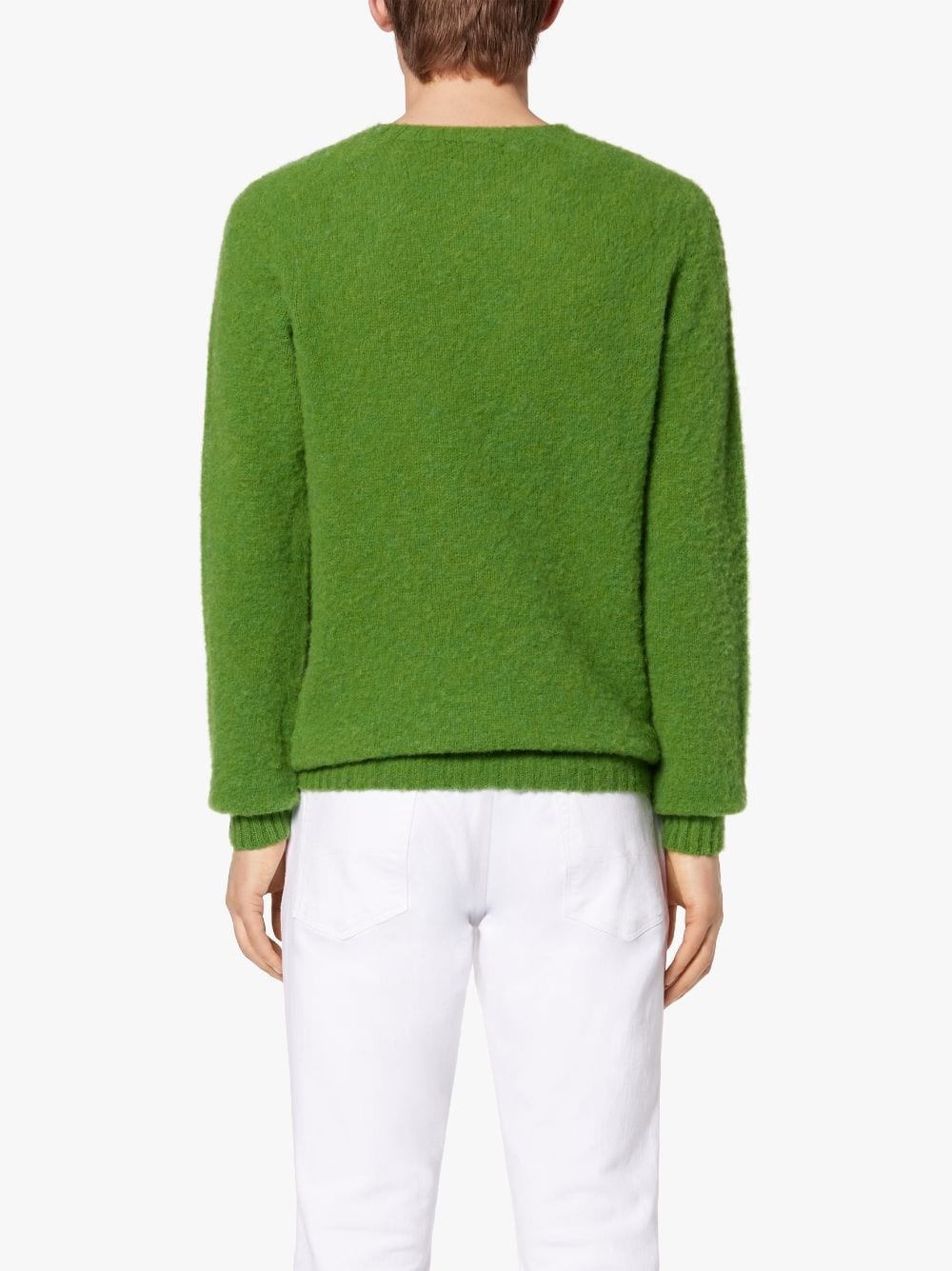 HUTCHINS GREEN WOOL CREW NECK SWEATER - 4