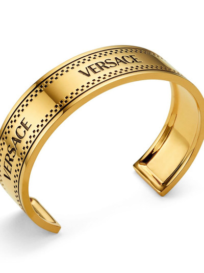VERSACE logo-engraved cuff bracelet outlook