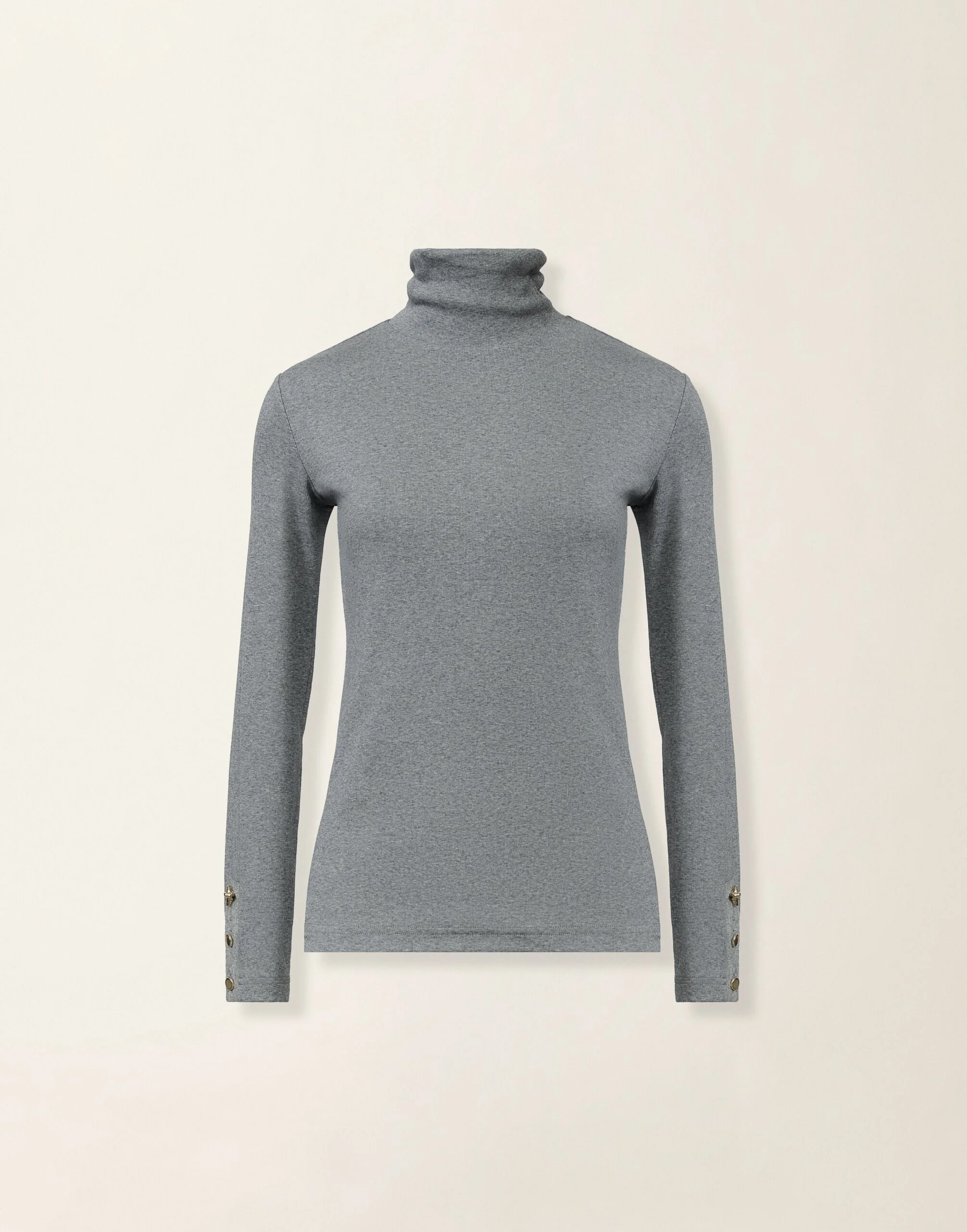 Ribbed cotton jersey turtleneck T-shirt - 1