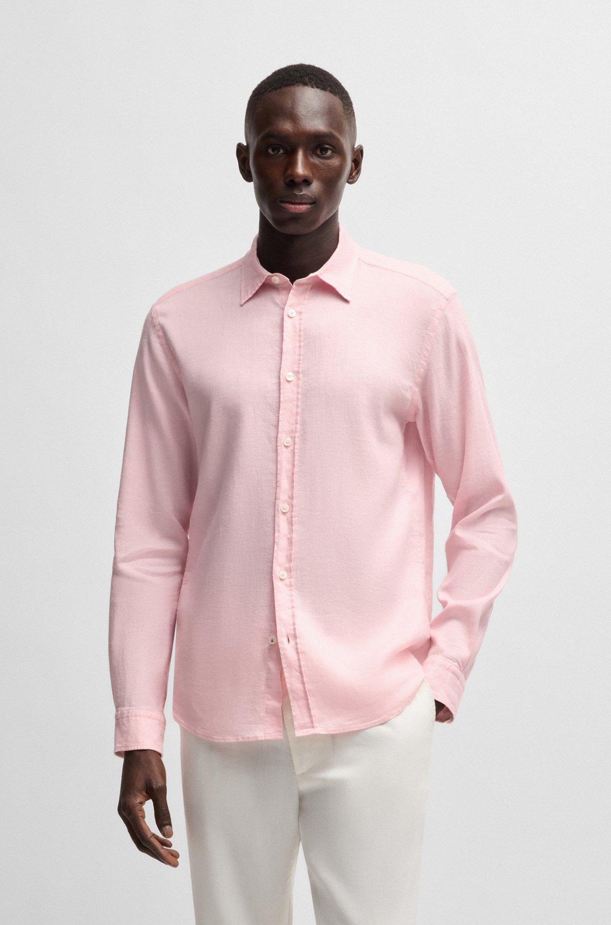 SLIM-FIT SHIRT IN STRETCH LINEN - 2