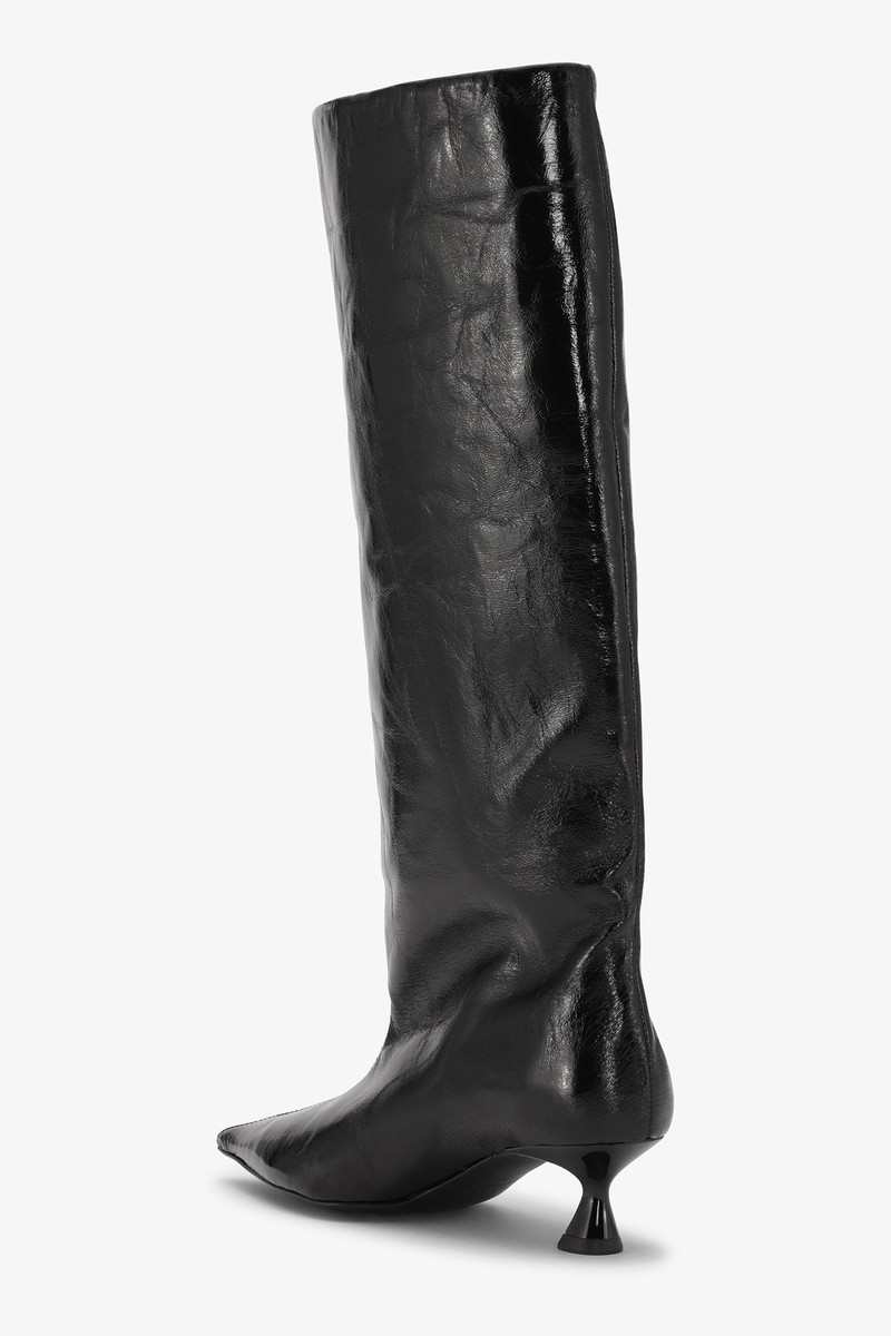 BLACK SOFT SLOUCHY HIGH SHAFT BOOTS 2