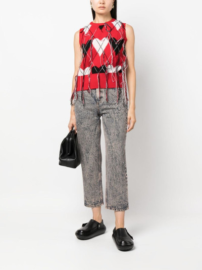 Marni acid-wash cropped jeans outlook