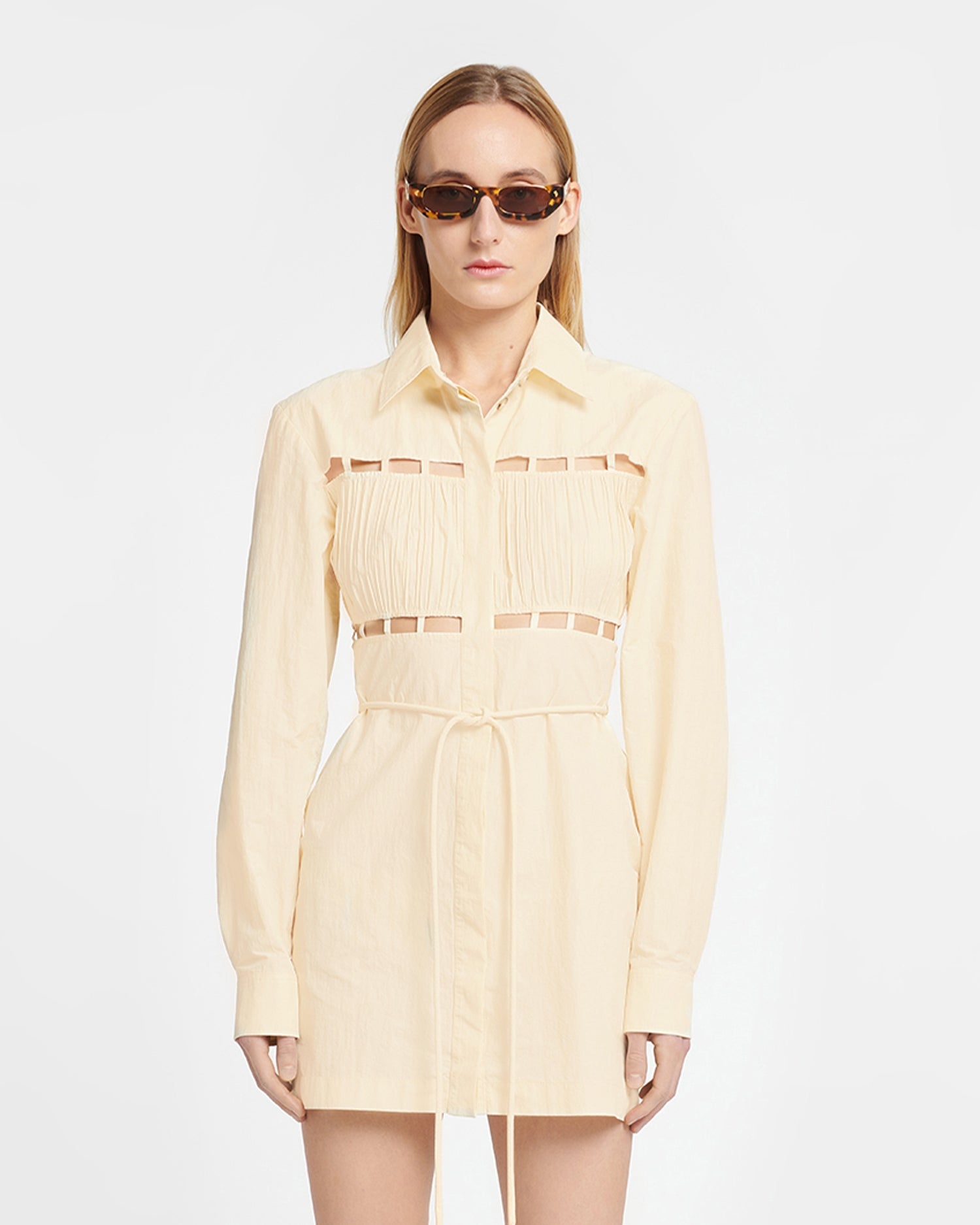 Pleated Poplin Shirt Dress - 4