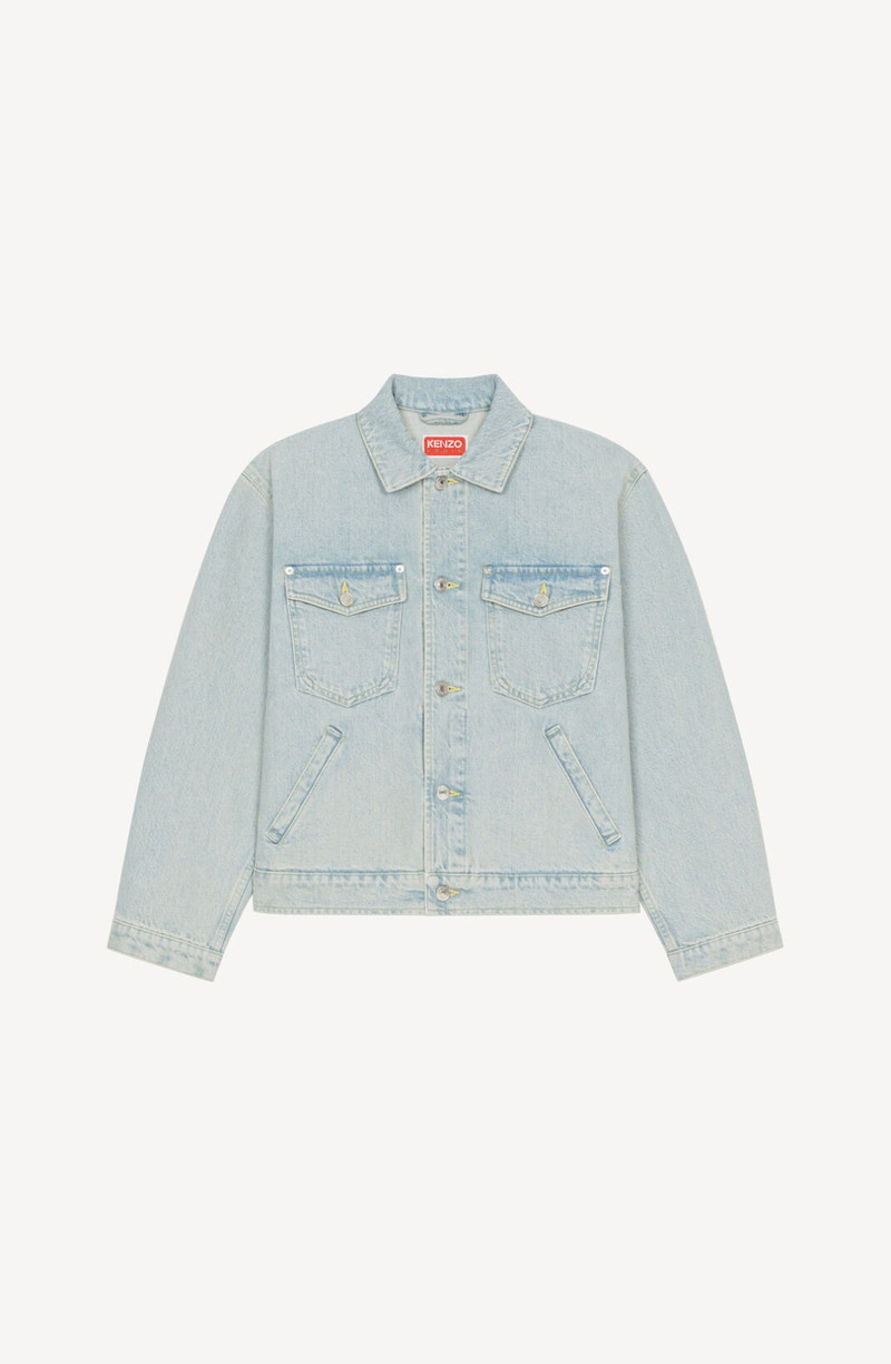 KENZO 'BOKE FLOWER' embroidered denim trucker jacket outlook