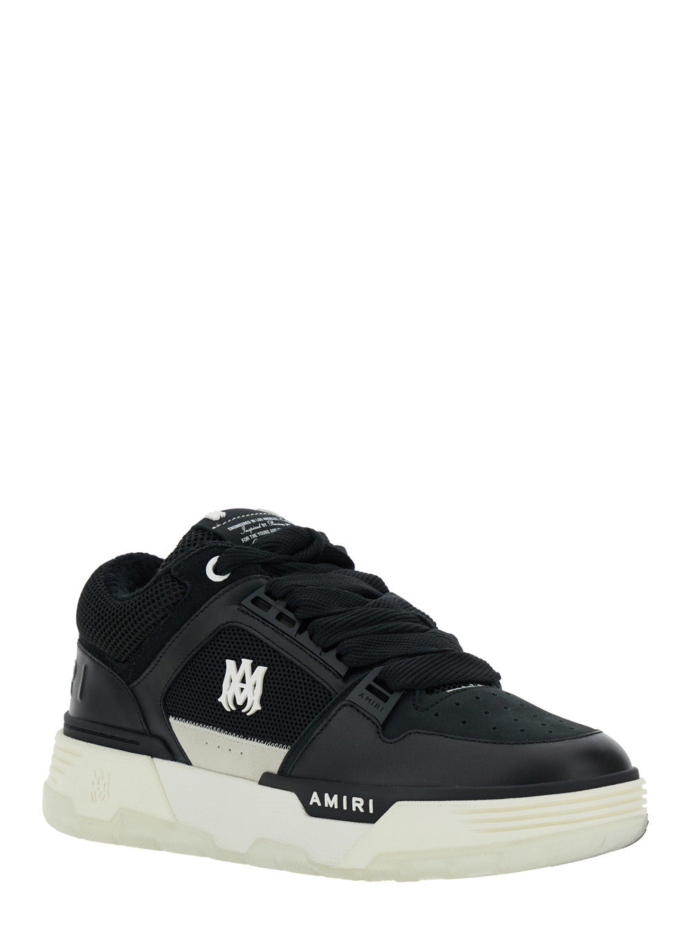 Amiri Men Black Low Top Sneakers With Logo Patch On The Tongue And Logo Lettering On The Heel In Lea - 2