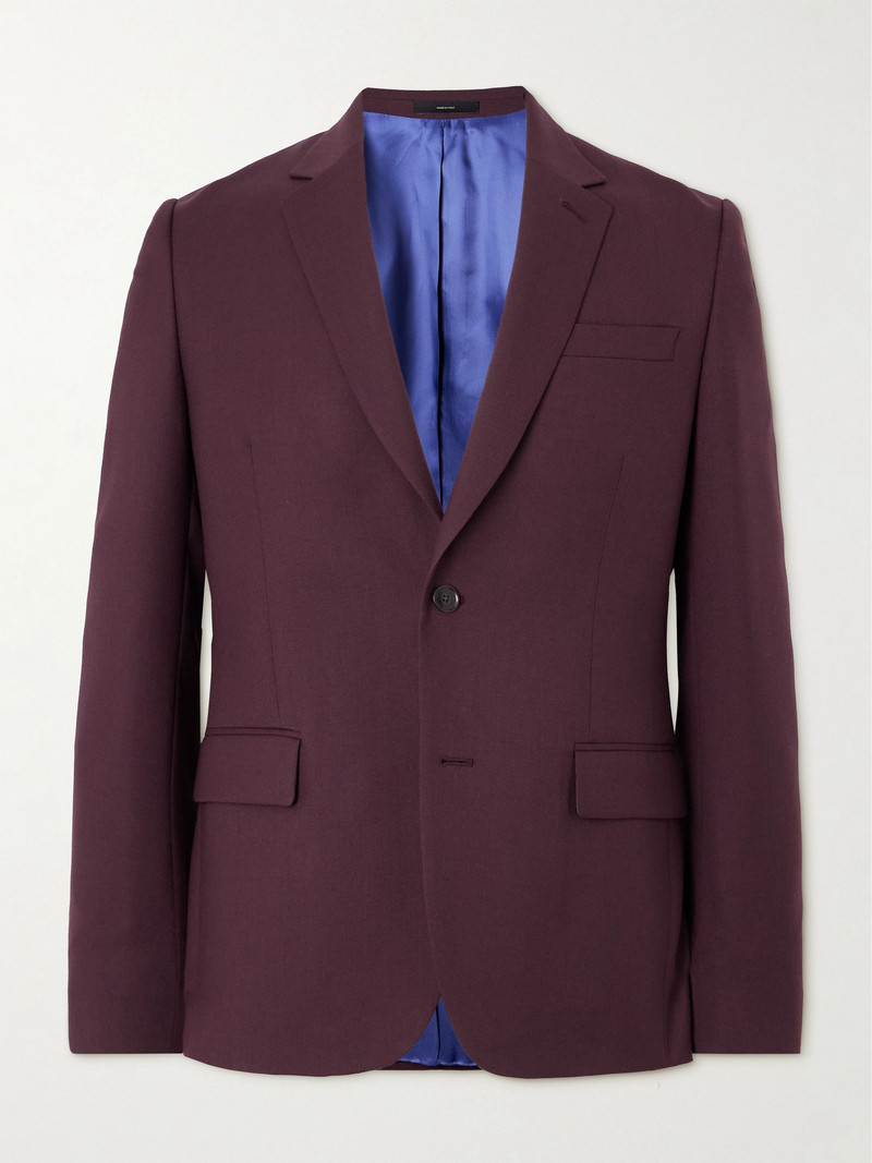 Soho Slim-Fit Wool-Twill Suit Jacket Burgundy 1
