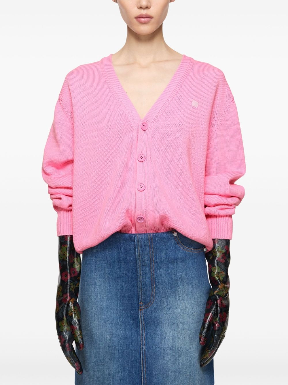 appliqué cardigan - 5