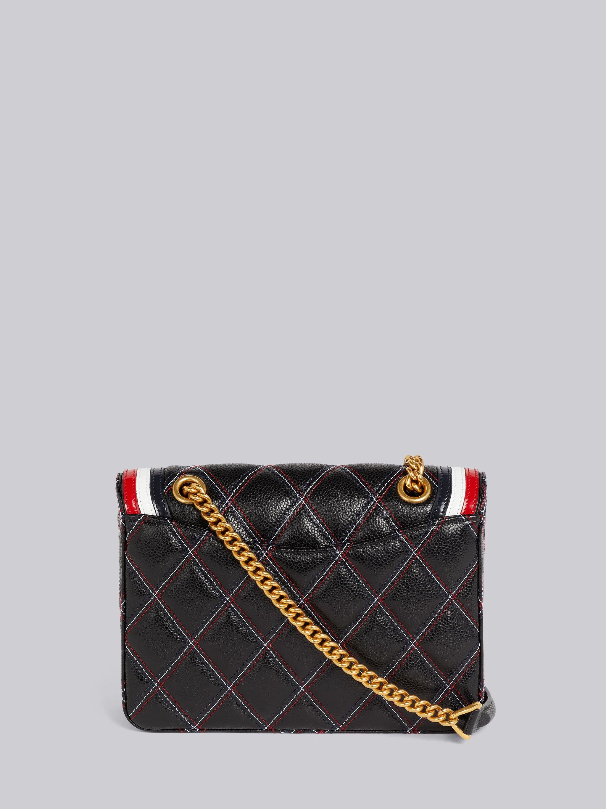 Black Agneau Caviar Multicolor Criss-cross Quilted Small Flap Shoulder Bag - 4