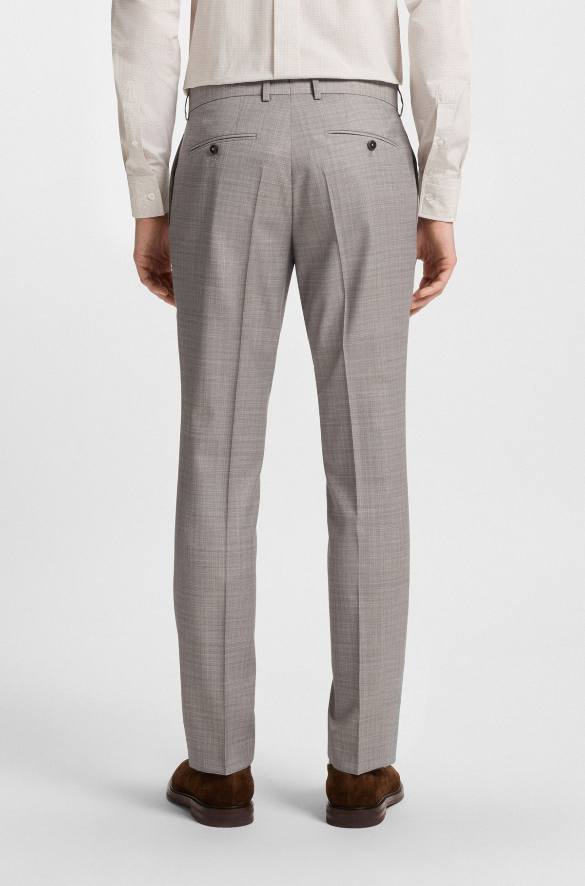 REGULAR-FIT SUIT IN CHECKED WOOL - 7