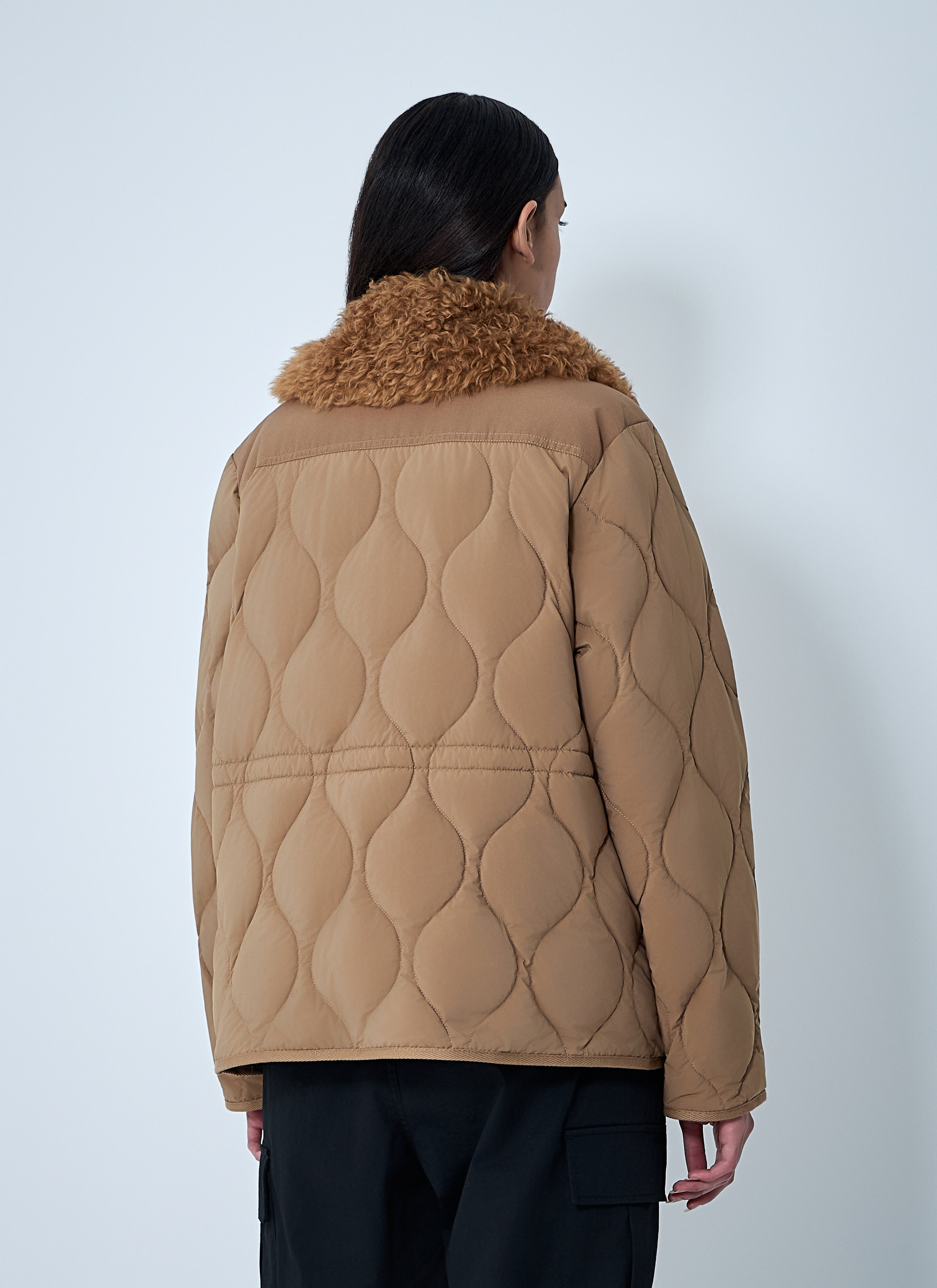 Moncler Women Quintin 3-In-1 Shearling-Trimmed Short Down Jacket - 4