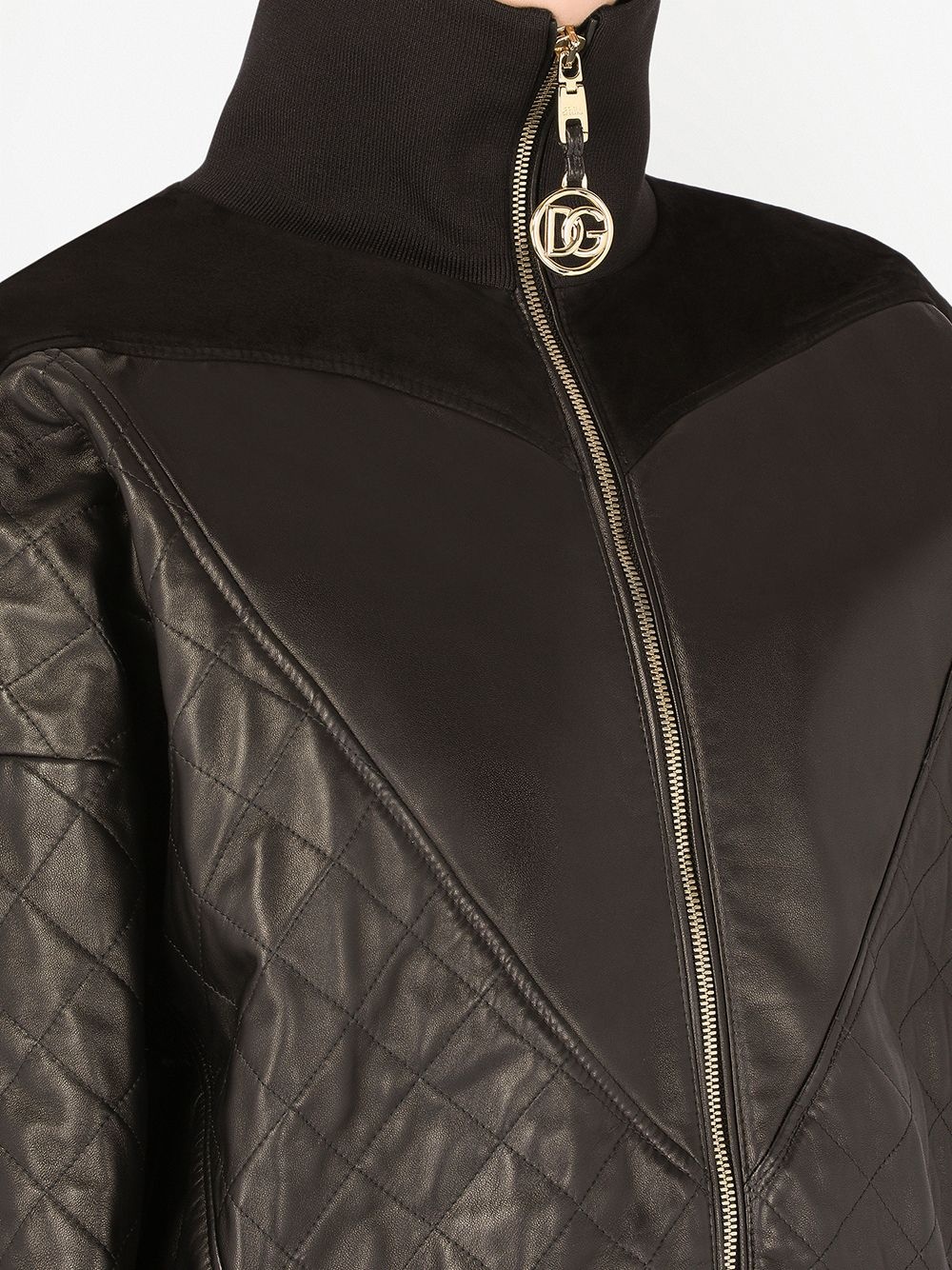 quilted high-neck bomber jacket - 5