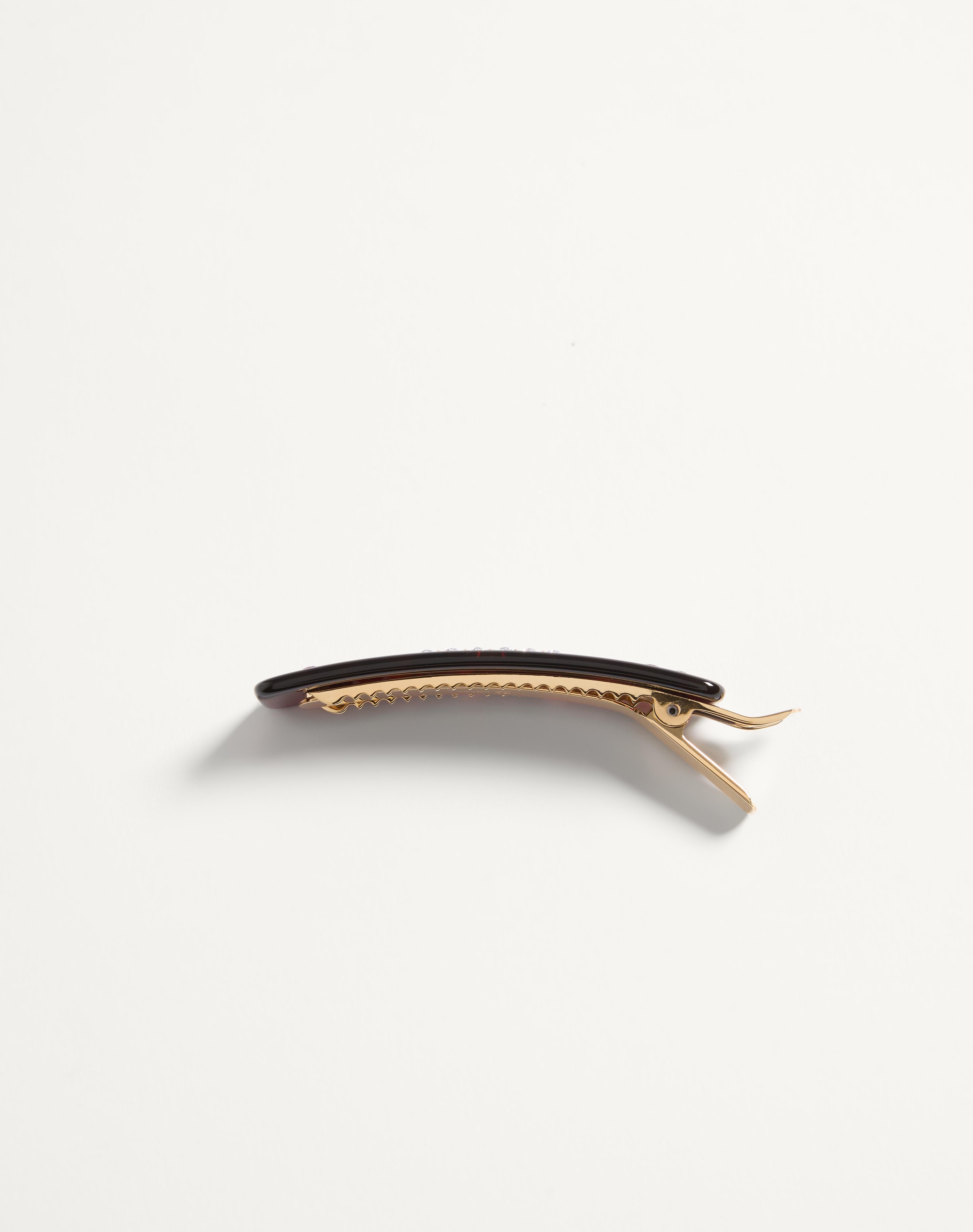 VLOGO SIGNATURE HAIR CLIP IN RESIN, METAL AND SWAROVSKI® CRYSTALS - 4