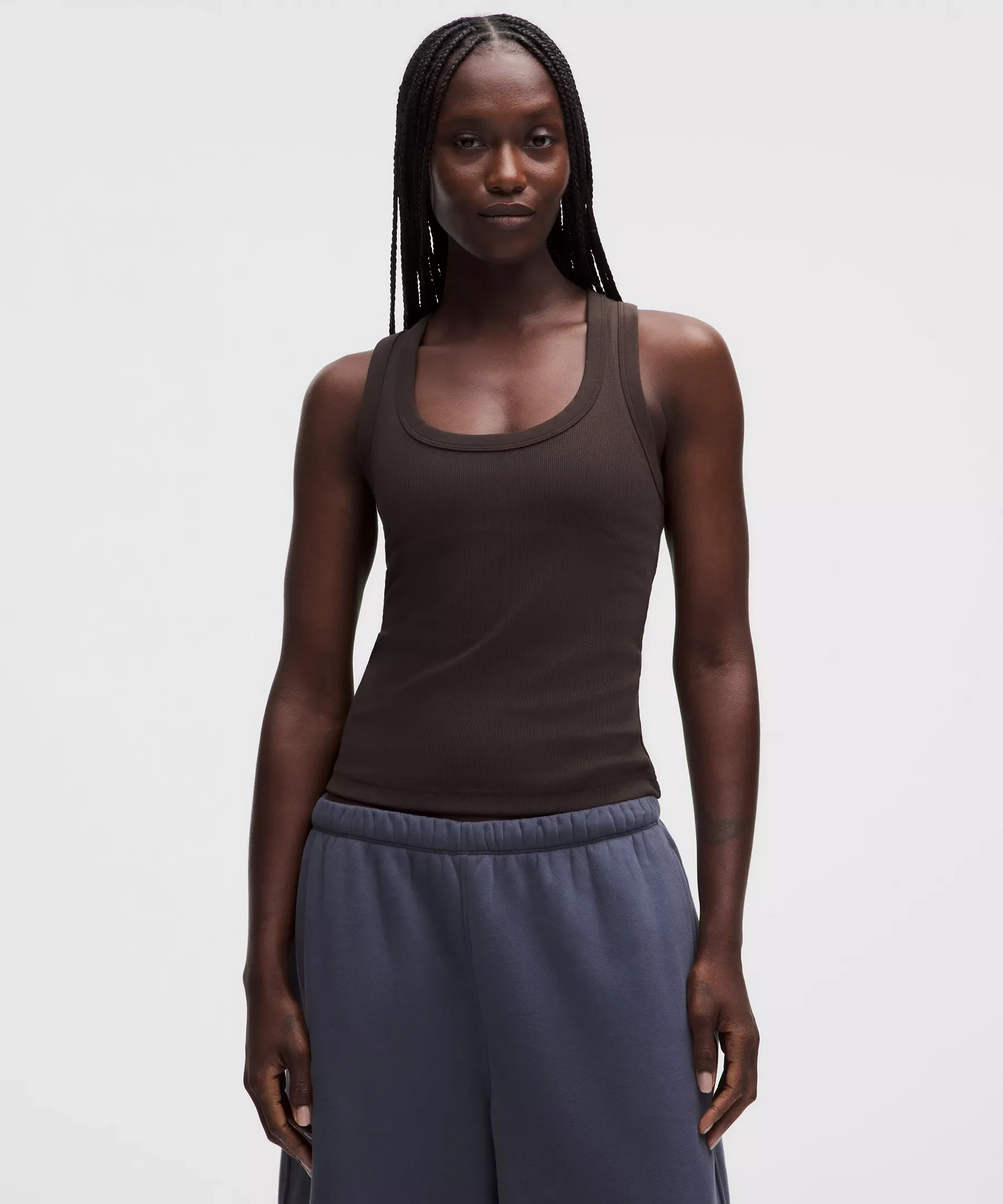 Little Ribbed Scoop-Neck Tank Top - 1