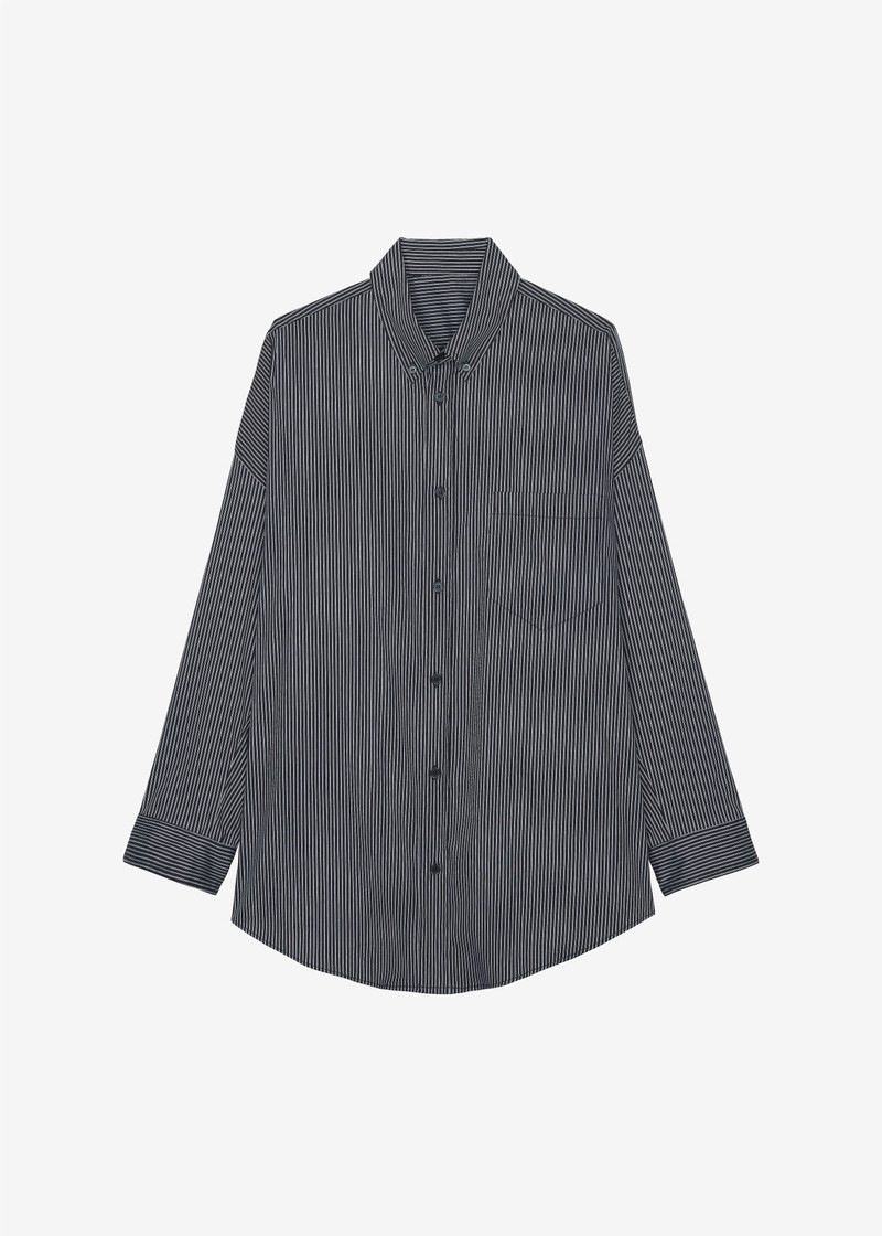 Lioris Oversized Shirt - Black/White Stripe 1
