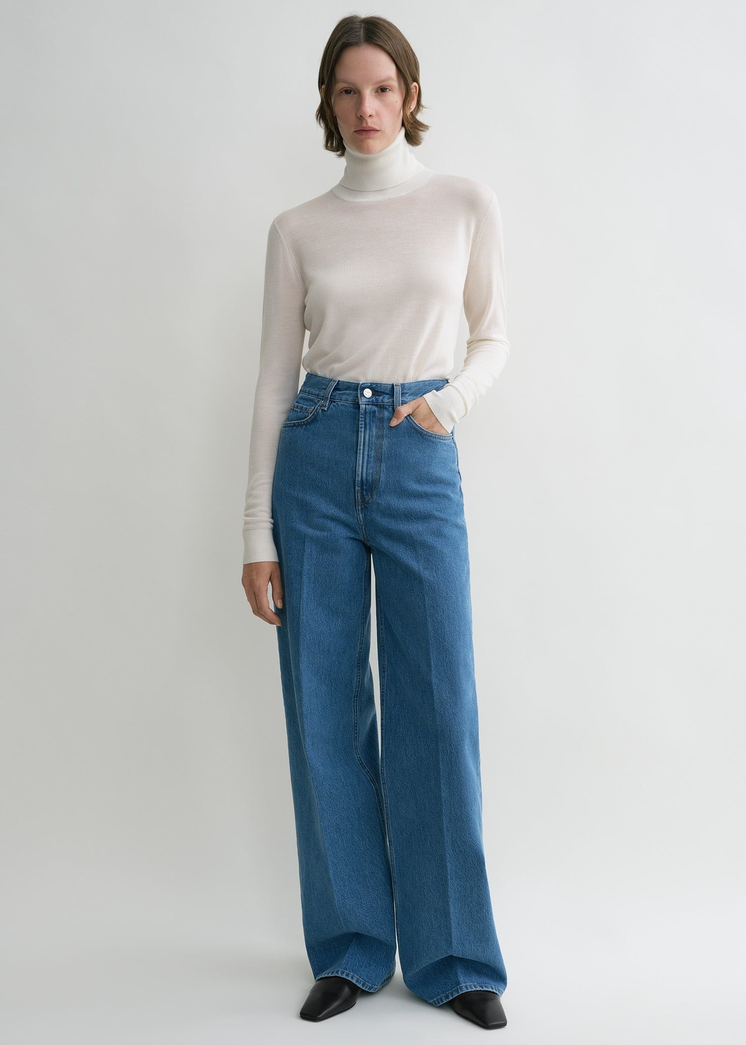 Wide leg denim vibrant blue - 2