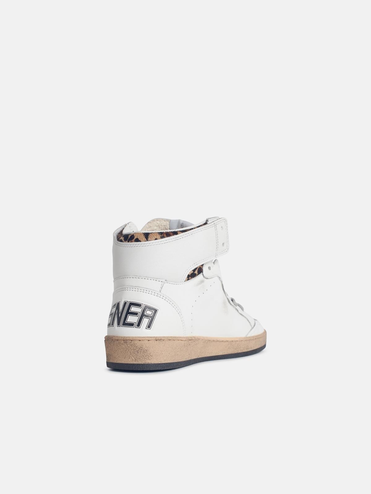 ' SKY-STAR' WHITE LEATHER SNEAKERS WITH ANKLE SIGNATURE AND LEO PONY HAIR INSERTS - 3