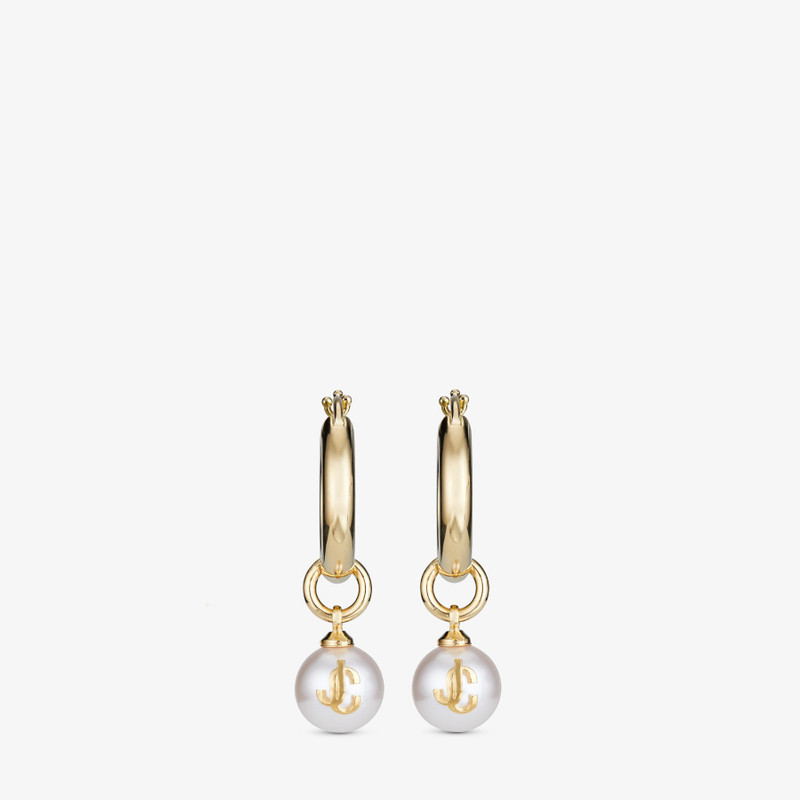 Pearl Hoops
Gold-Finish Metal and Pearl Hoop Earrings 1