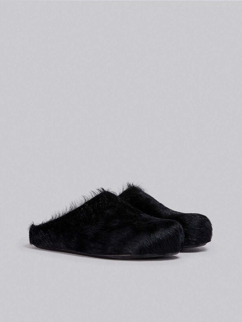 BLACK LONG HAIRCALFSKIN FUSSBETT SABOT - 2