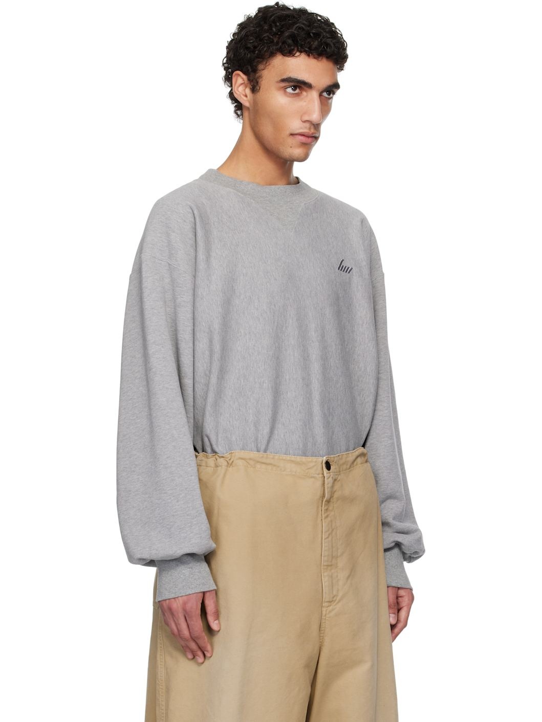 Gray Embroidered Sweatshirt - 2