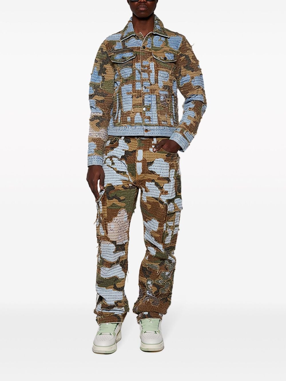 Camo Boro Repair denim jacket - 2