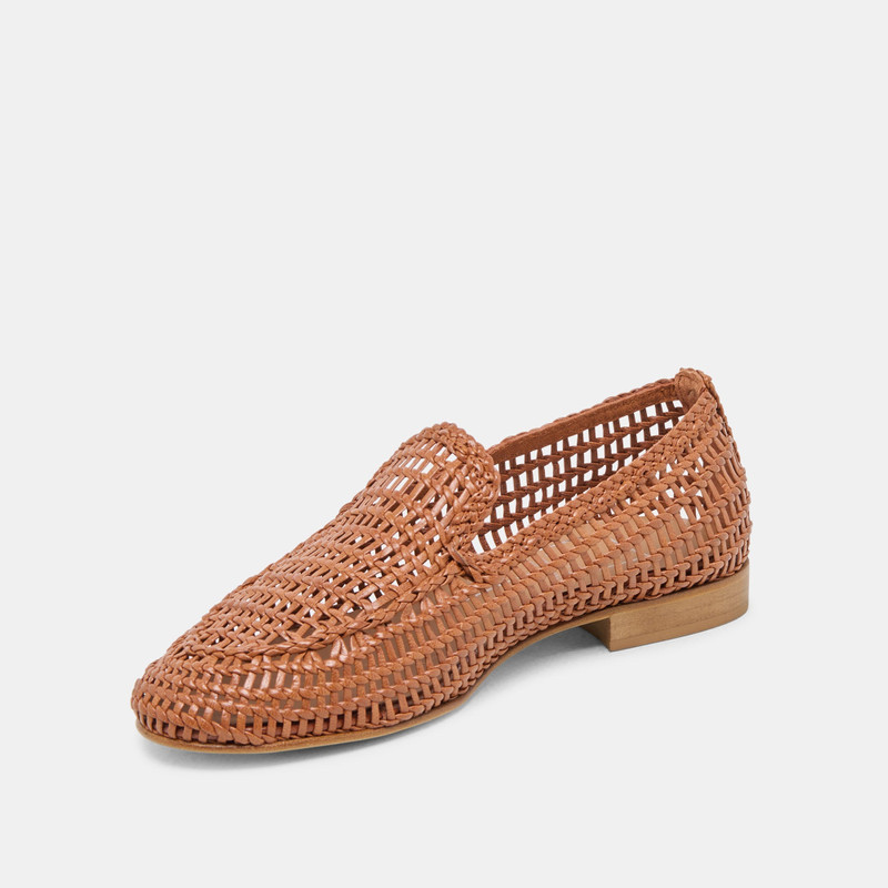 ARMOND FLATS COGNAC WOVEN LEATHER 7