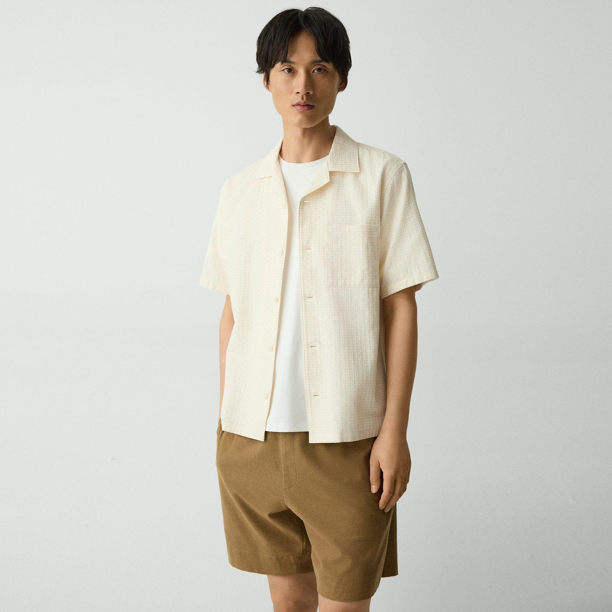 Noll Camp Shirt in Geometric Cotton - 3
