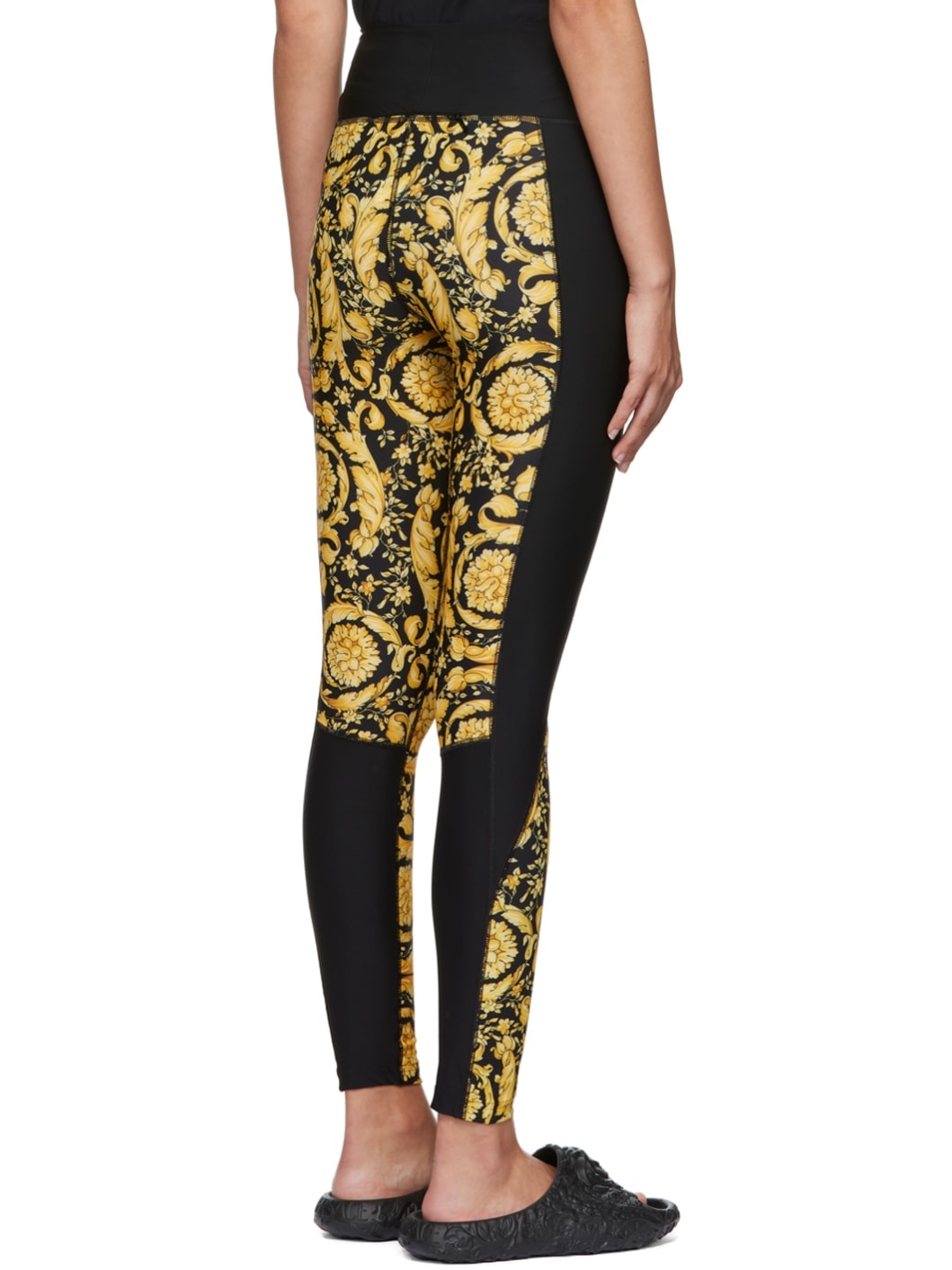 Black & Gold Barocco Leggings - 3