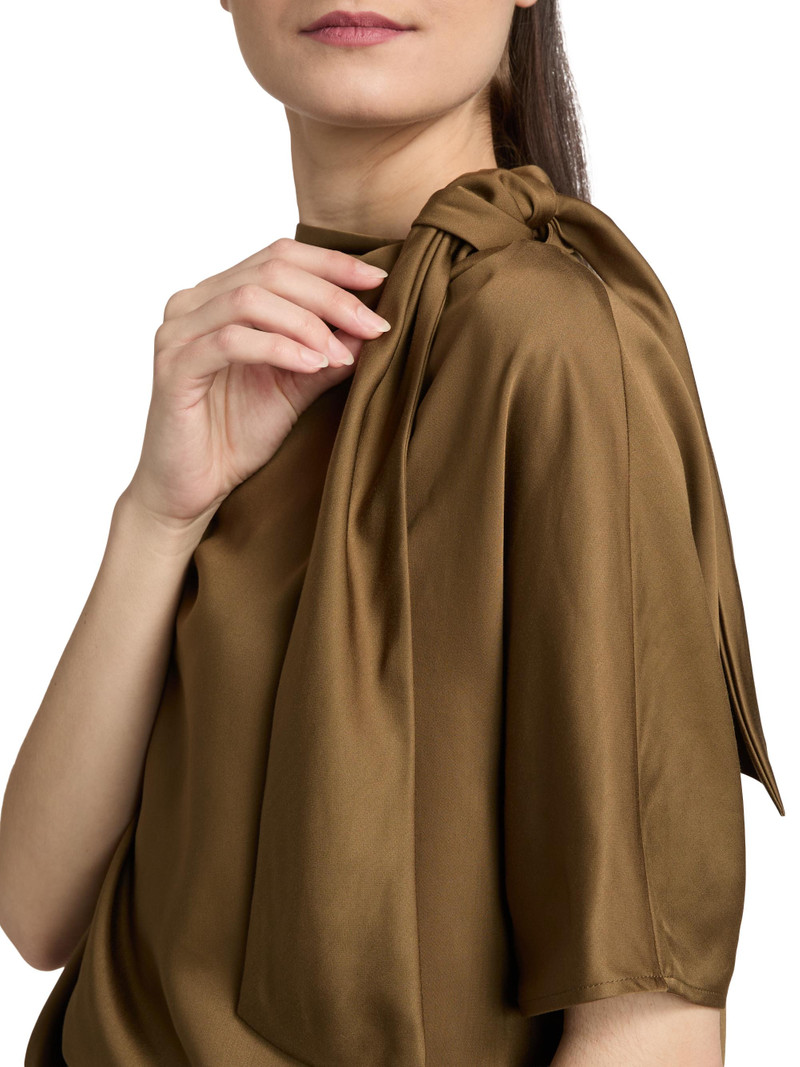 Women's Satin Scarf Top - Cocoa 6