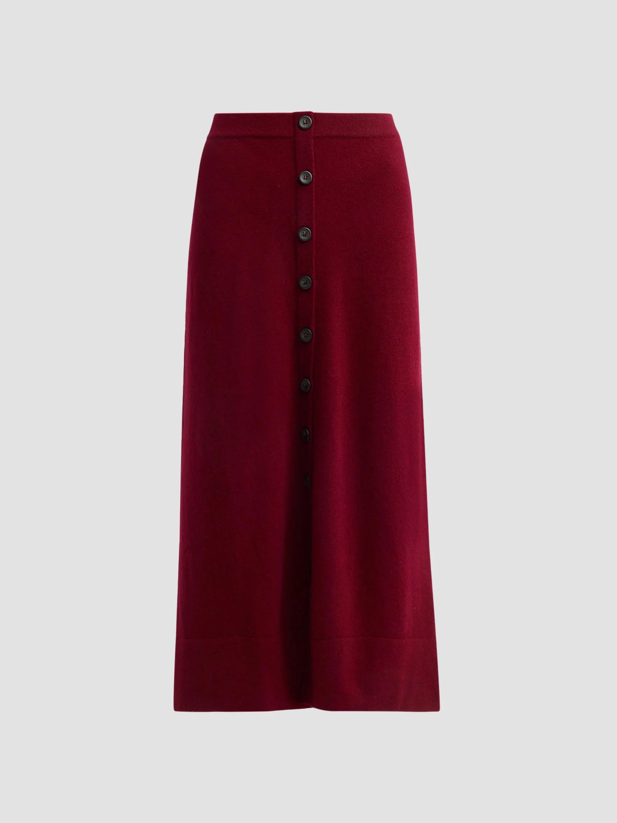 Women's Callahan Cashmere Button-Front Midi Skirt - Grenache - 1