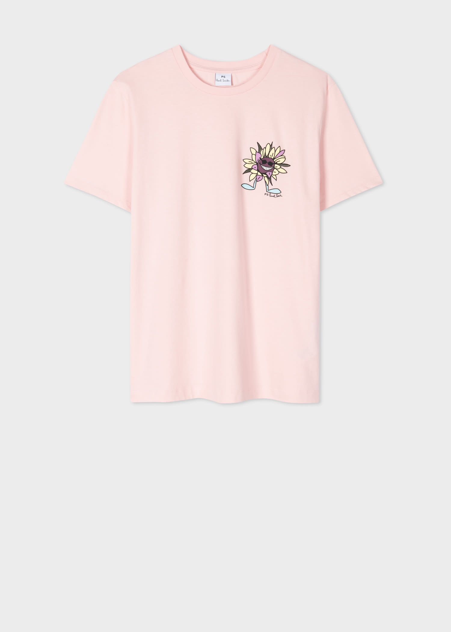 Pale Pink Organic Cotton 'Sunflower Guy' T-Shirt - 1