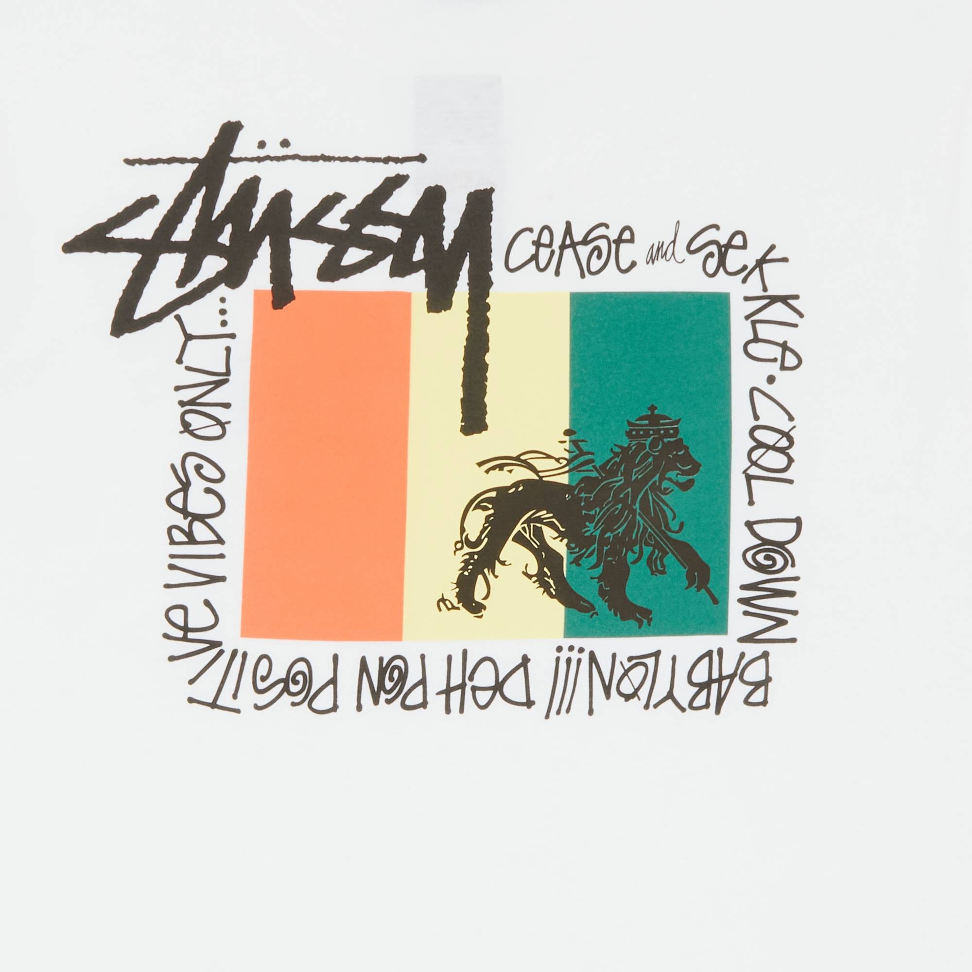 Stussy Rasta Flag Tee 'White' - 3