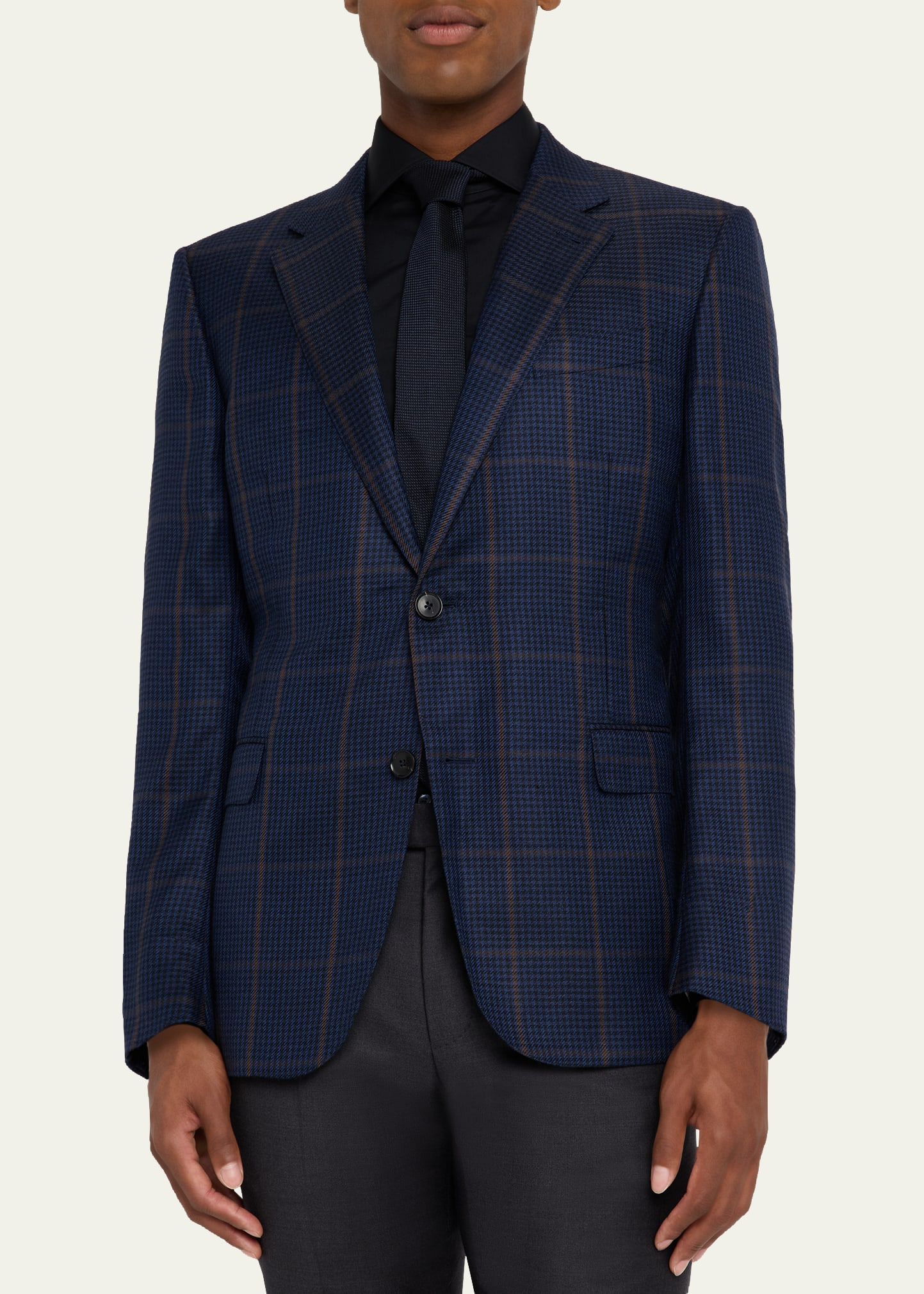 Men's Cashmere and Silk Houndstooth Check Sport Coat - 4