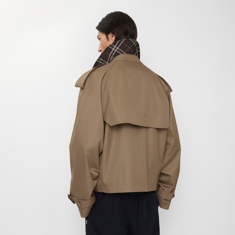 Cropped Gabardine Trench Jacket 3