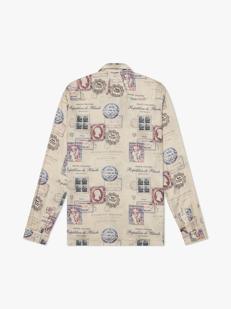 Rhude PASSPORT STAMP PRINT SHIRT outlook