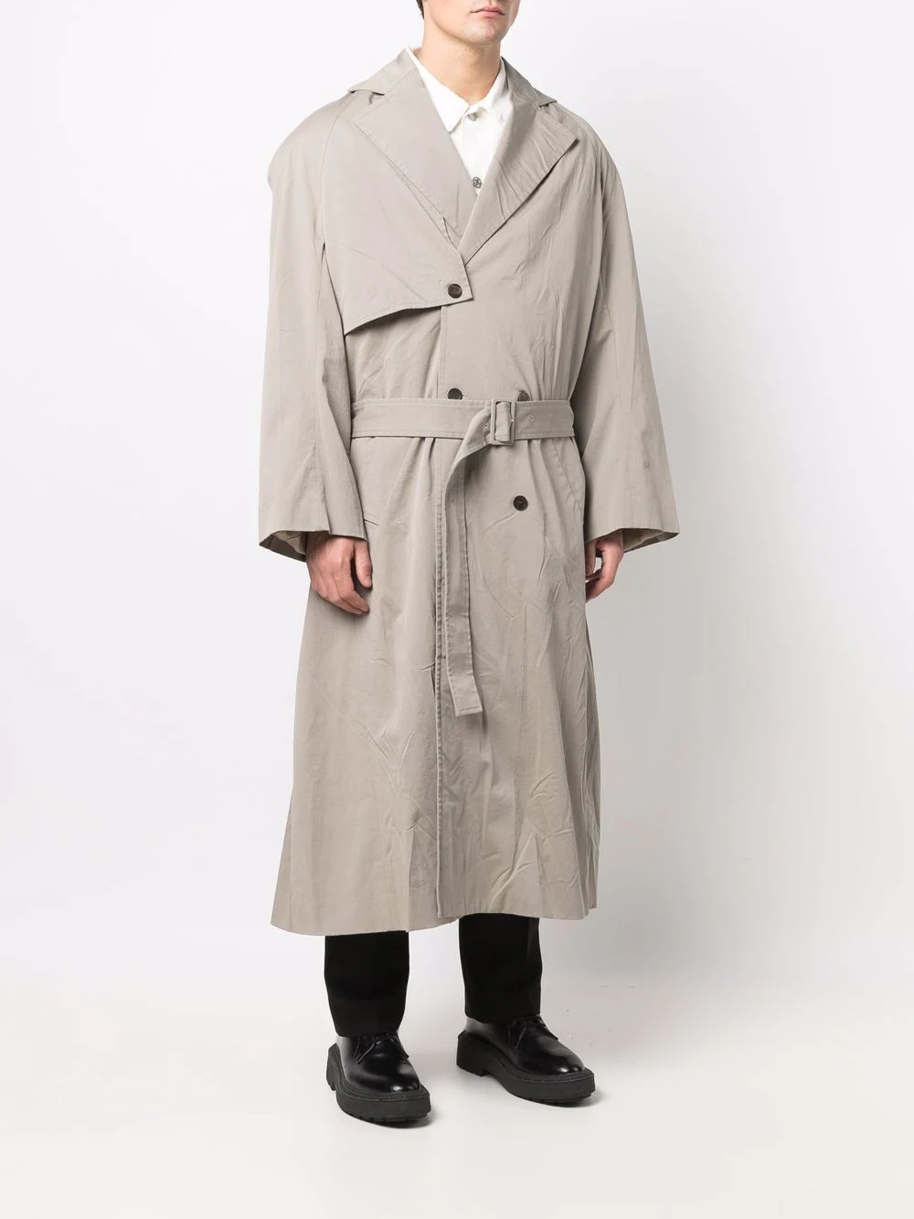 belted oversize trench coat - 3