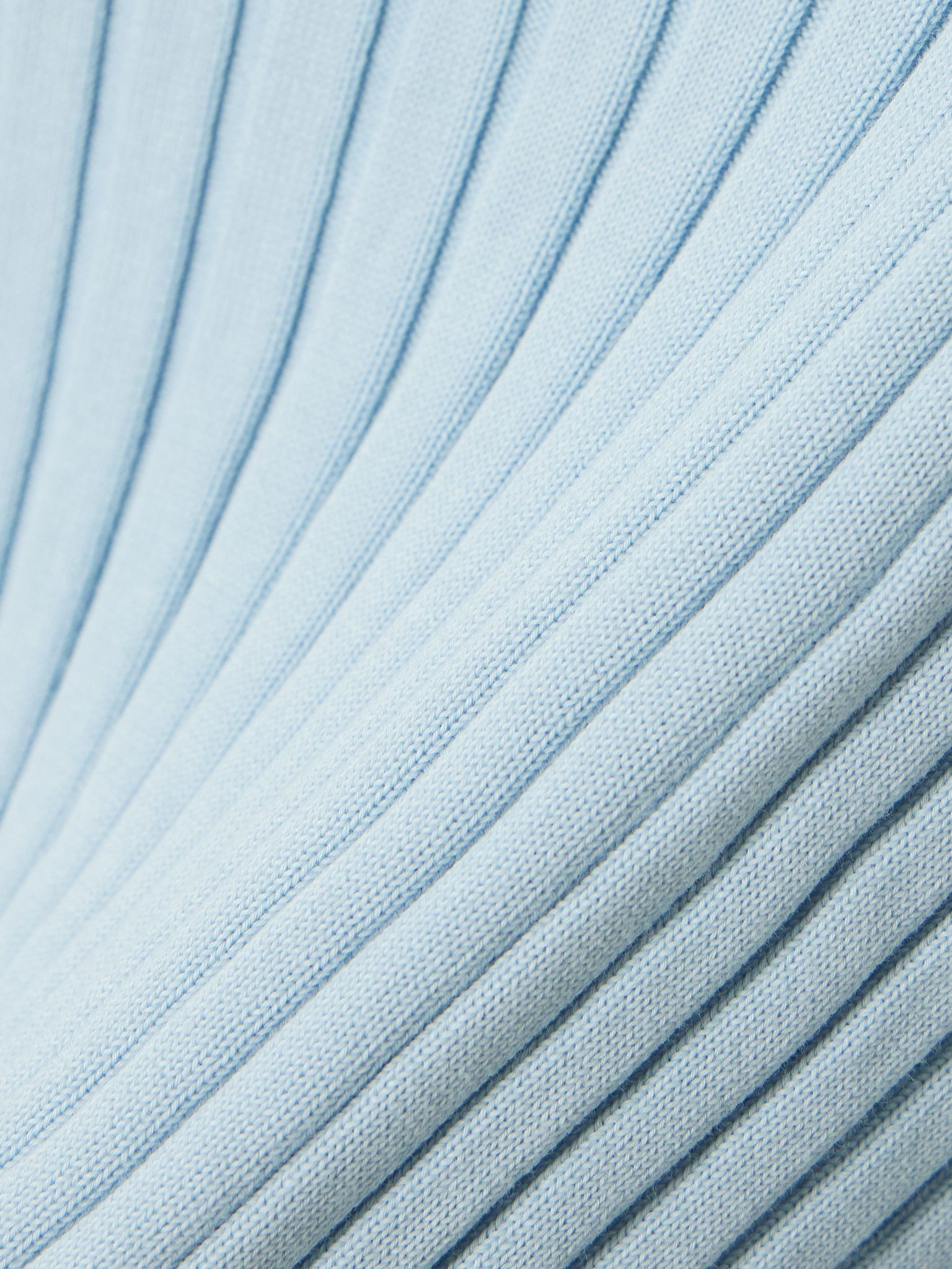 Asymmetric ribbed organic cotton midi skirt Light blue - 4