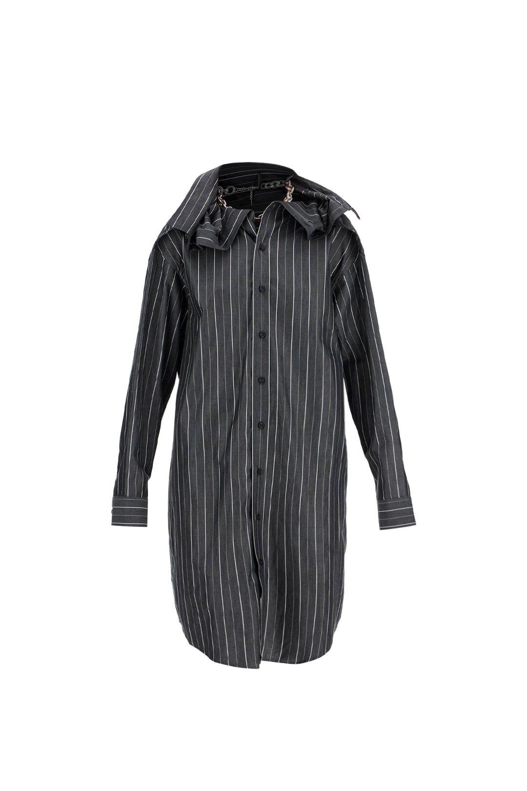 EVERGREEN CHAIN SHIRT DRESS / GRY - 1