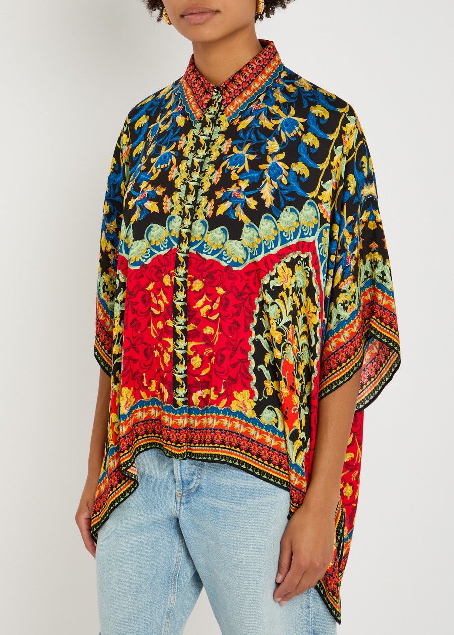 Alice + Olivia Deanne Printed Satin Blouse - 2