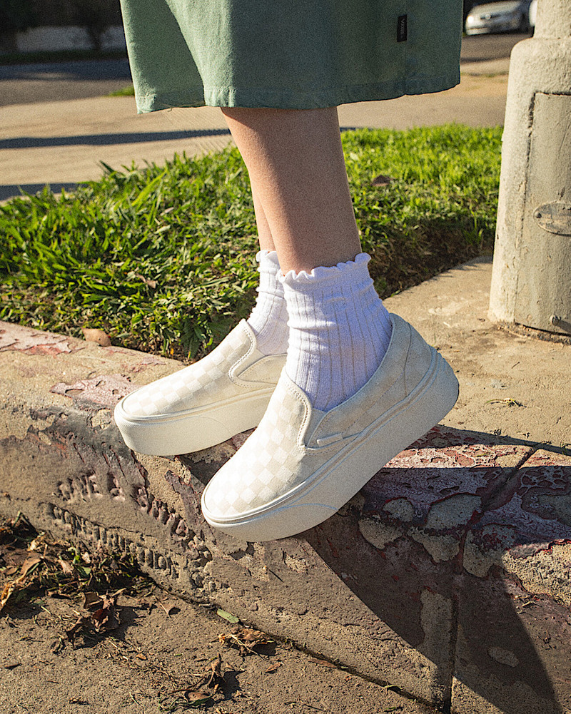 Vans Classic Slip-On Platform Checkerboard Shoe outlook