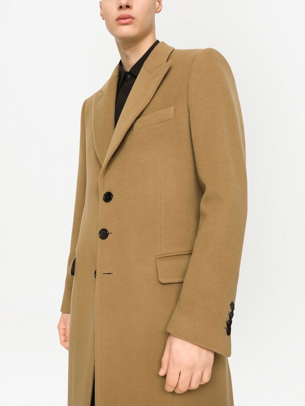 wool-cashmere tailored coat - 5