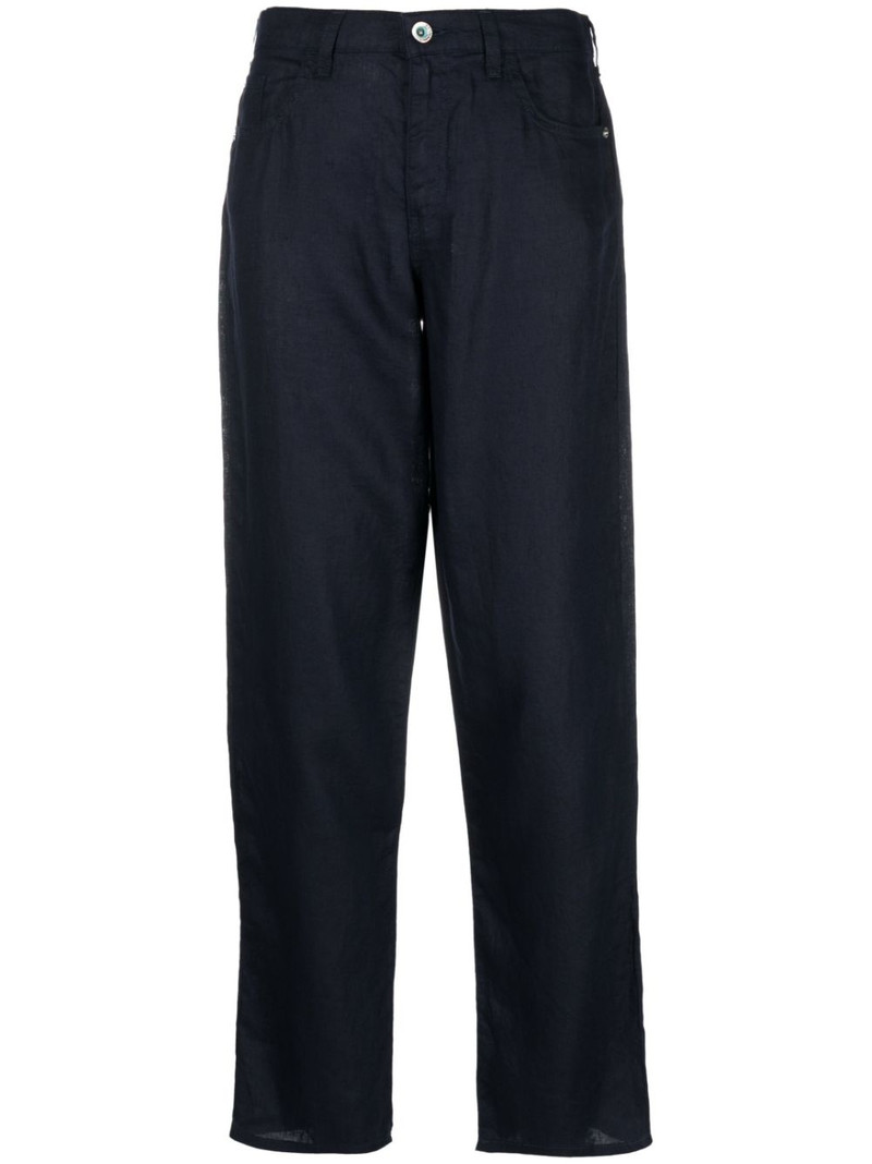 straight-leg linen trousers 1