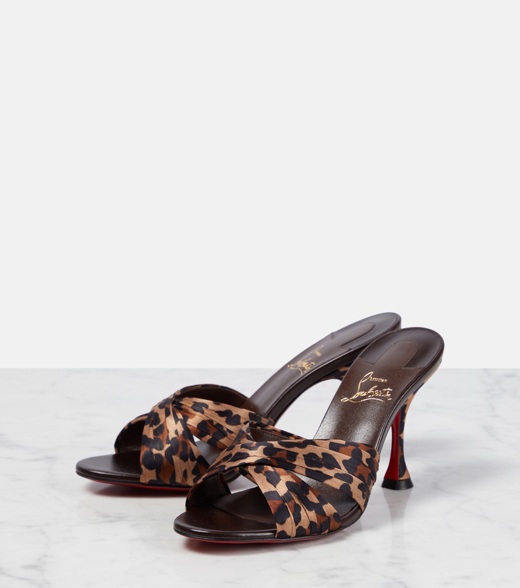 Nicol is Back 85 leopard-print satin mules - 5