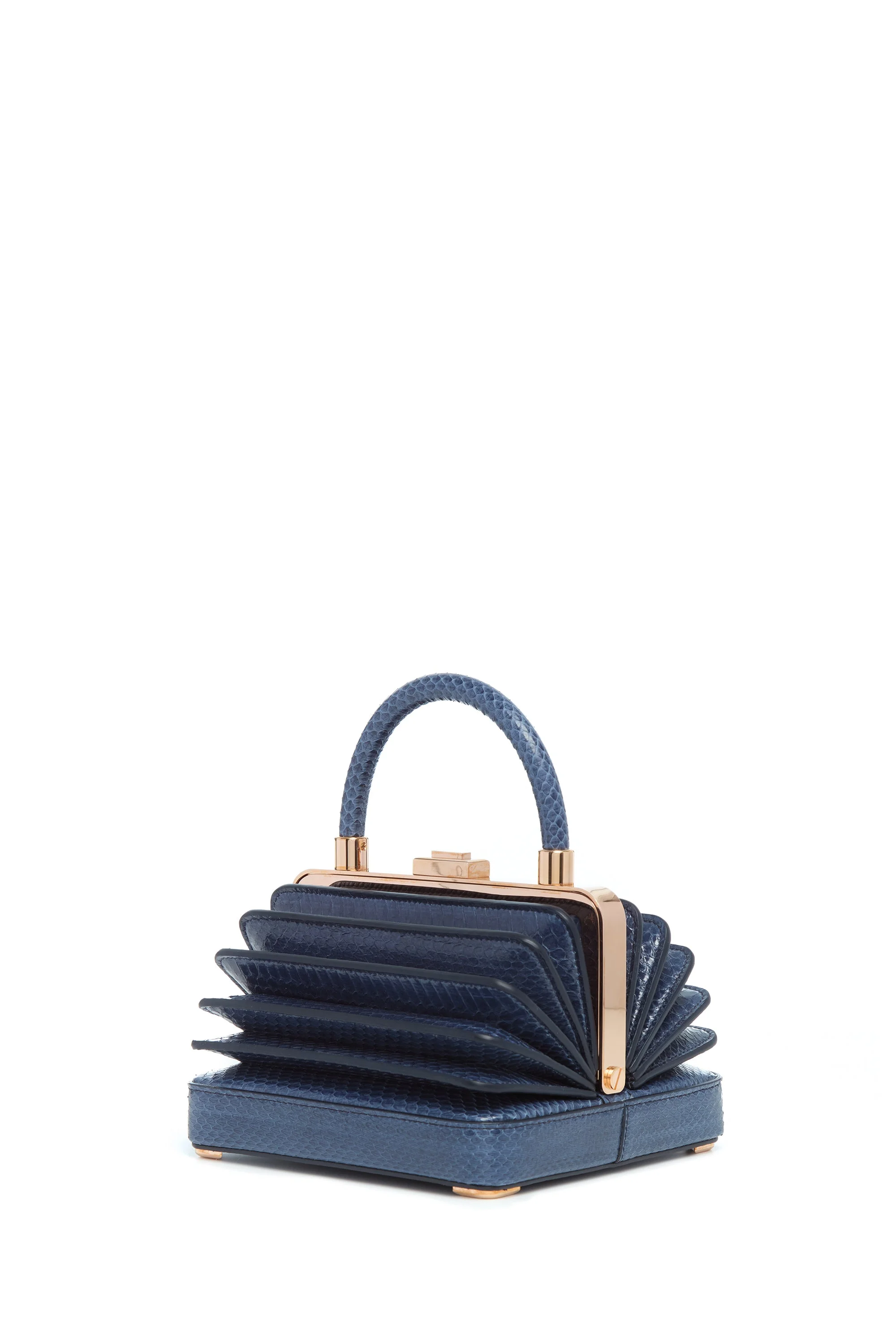Small Diana Bag in Navy Snakeskin - 1